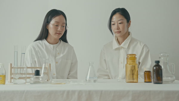 NOMADIA researchers formulating sensitive skin cleansers in the lab